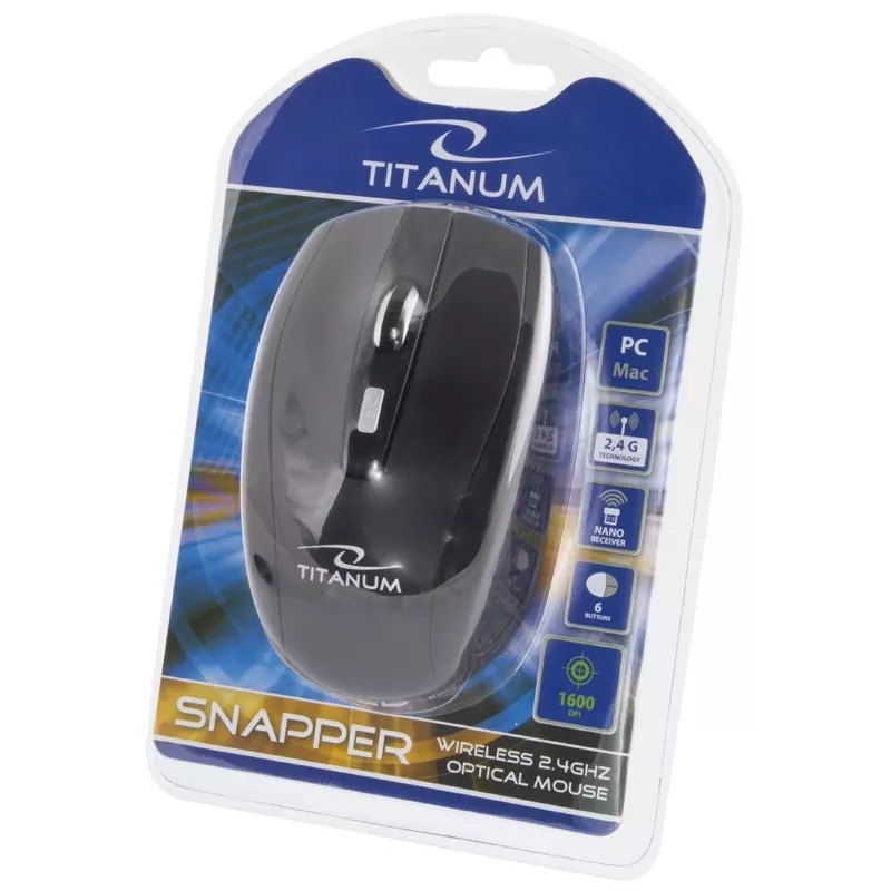 TITANUM TM105K SNAPPER hiir RF traadita optiline 1600 DPI paremakäeline
