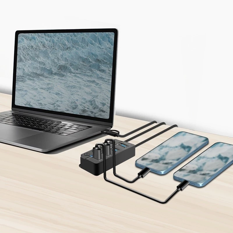 USB3.2 Gen1 HUB, 4xUSB-A sisse/välja lülitiga