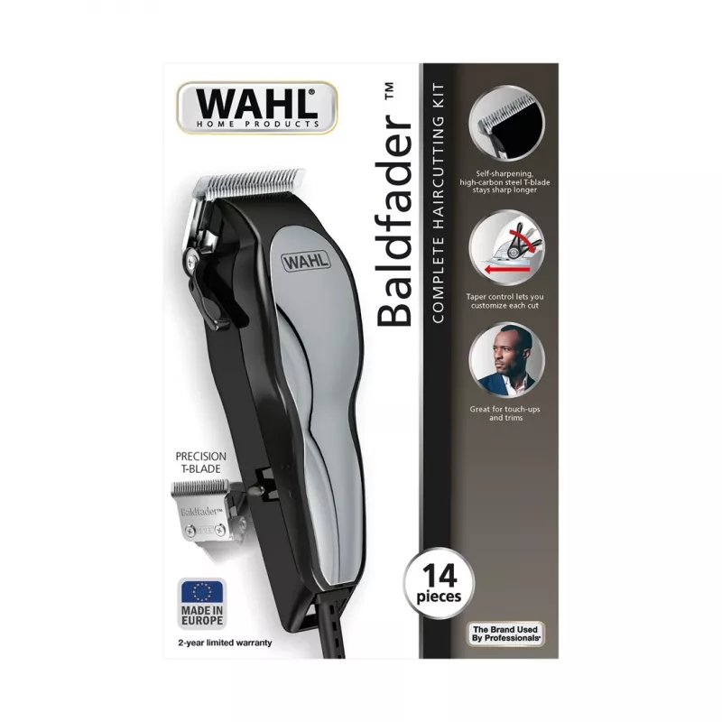 Juukselõikur Wahl 20107.0460 Baldfader — juhtmega vahelduvvoolu trimmer, 6 pikkuseastet, 1–13 mm, 45 mm lõiketera laius, must/kroom