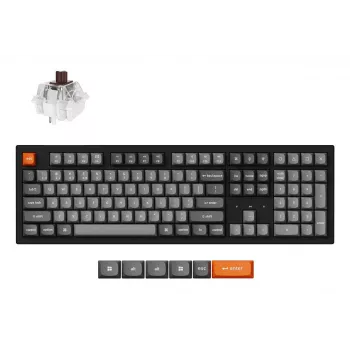 Mehaaniline täismõõdus klaviatuur Keychron K10 Max QMK — USB + RF juhtmevaba + Bluetooth, 108 klahvi, RGB, Must