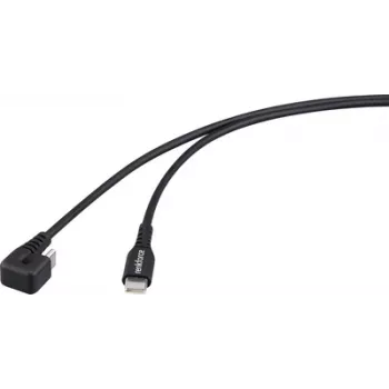 Renkforce USB-kaabel USB 2.0 USB-C-pistik Must 180° spiraal (RF-6721078)
