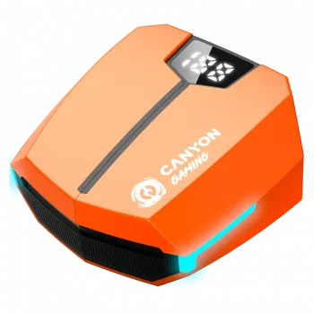 Canyon GTWS-2 Kõrvaklapid juhtmeta kõrvaklappidega mängudeks USB Type-C laadimisdokiga oranž (CND-GTWS2O)
