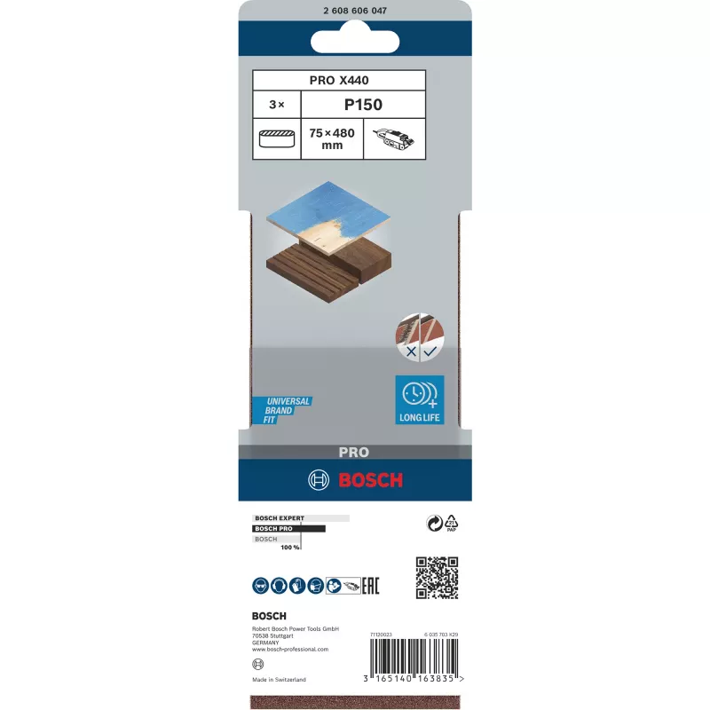 lihvlint X440 Best for Wood and Paint, 75x480mm, K150