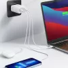 Seinalaadija UGREEN CD275 2× USB USB-C 65W valge — kahe USB-C 65W kiirlaadimine, 100–240 V sisend