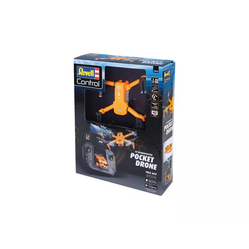 RC kvadrokopter REVELL Pocket Drone 23810 — 2,4 GHz, 4-kanaliline kaugjuhtimispult