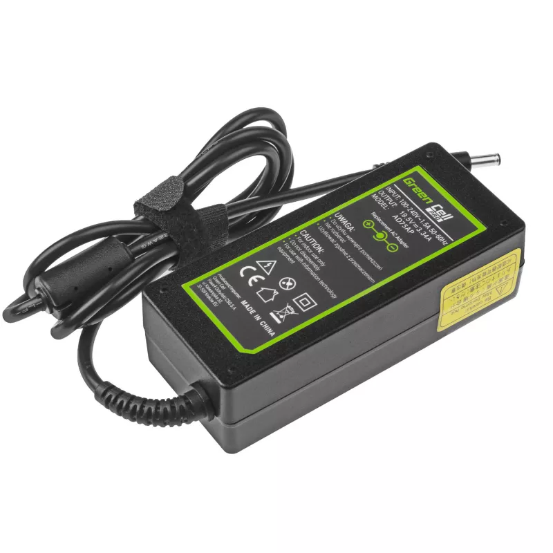 Toiteadapter roheline Cell AD75AP 65W 19.5V 3.34A Dell sülearvutitele, siseruumides, must