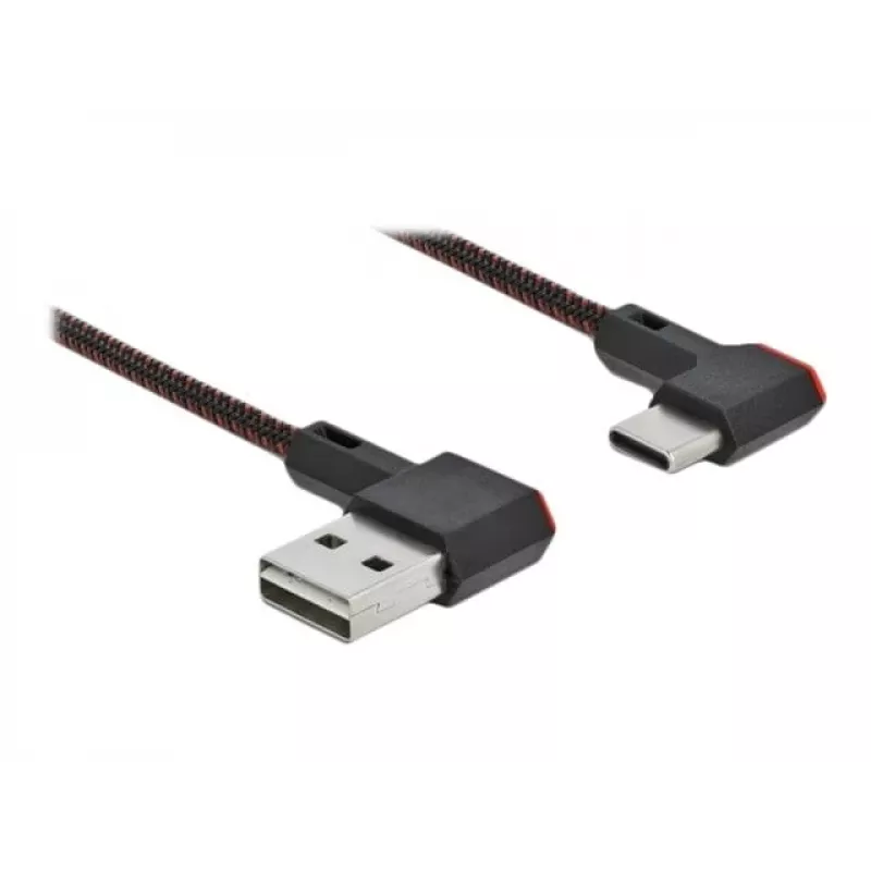 USB-kaabel DeLOCK EASY-USB 2.0 tüüp-A-pistik USB-C isasele 0,5 m must