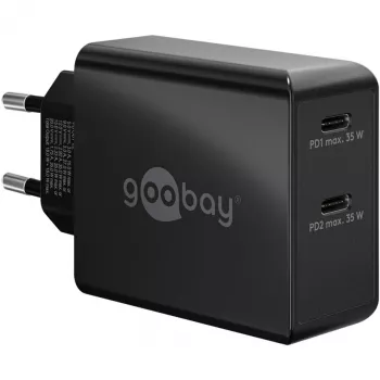 Siselaadija Goobay 61757 kiirlaadimine USB USB-C 2 porti must