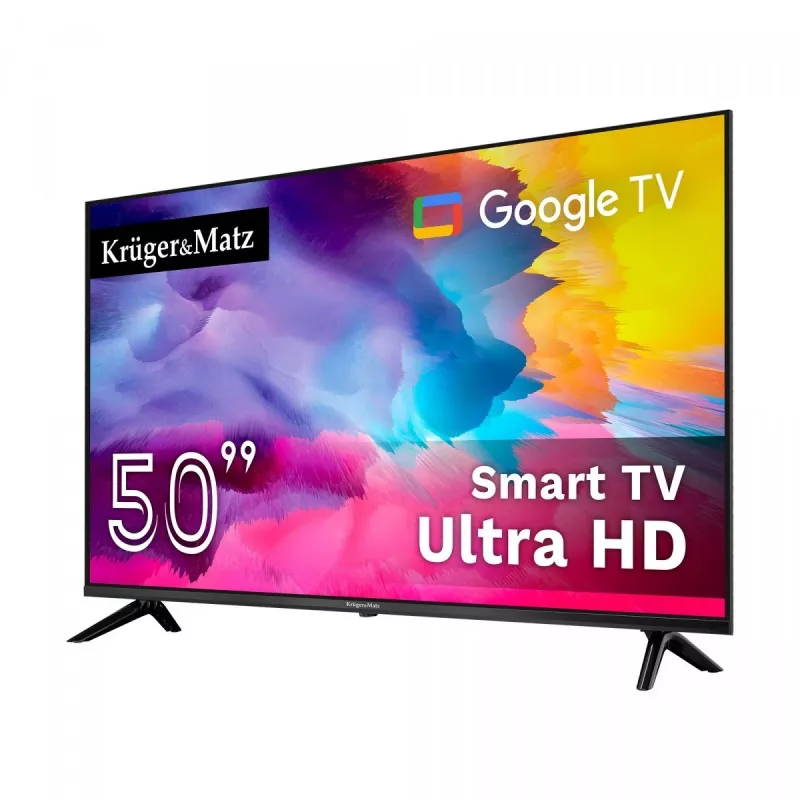 LED-televiisor kruger & matz KM0250UHD-SA 50-tolline UHD 4K Google TV DVB-T2/T/C H.265 HEVC energiaklass F