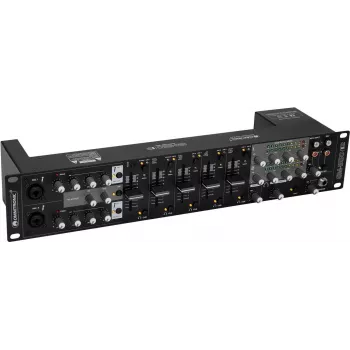 Meelelahutusmikser Omnitronic EM-550B MK2 5-kanaliline USB-mikser koos ekvalaiseri ja mikrofoni sisenditega
