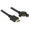 DeLOCK - Video-/Audio-/võrgukaabel - HDMI - 28 AWG - HDMI, 19-pin (W) - HDMI, 19-pin (M) - 1,0m - Must - 110-kraadine nurgaühendus (85103)