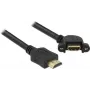 DeLOCK - Video-/Audio-/võrgukaabel - HDMI - 28 AWG - HDMI, 19-pin (W) - HDMI, 19-pin (M) - 1,0m - Must - 110-kraadine nurgaühendus (85103)