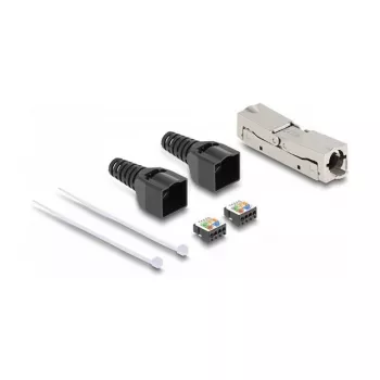 DeLOCK RJ45 pistikupesa LSA–LSA Cat.8.1 tööriistavaba must