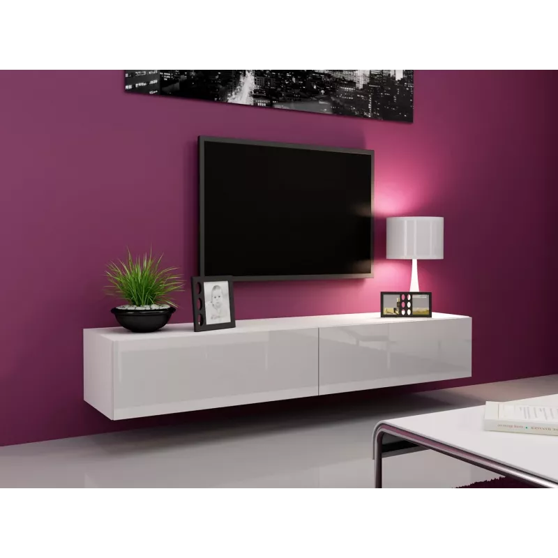Cama TV-alus VIGO '180' 30/180/40 valge/valge läikiv