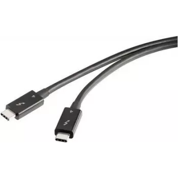 Renkforce Thunderbolt™-kaabel Thunderbolt™ 4 Thunderbolt™ (USB-C®) pistik, Thunderbolt™ (USB-C®) pistik 0,80 m Must topeltvarjestatud RF-5235980 (RF-5235980)