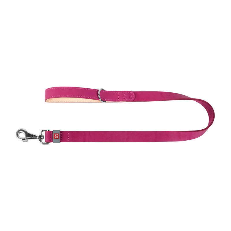 WAUDOG naturaalsest nahast koerarihm, laius 20 mm, pikkus 122 cm, roosa