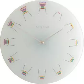 NeXtime klok 8809 Chair, Ø30 cm, Seinale, Valge/Mitmevärviline