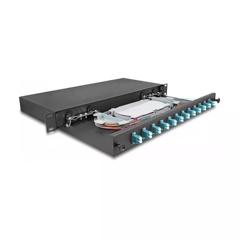 Kiudoptiline jätkukarp DeLOCK 67004 Must metall 482x220x44mm