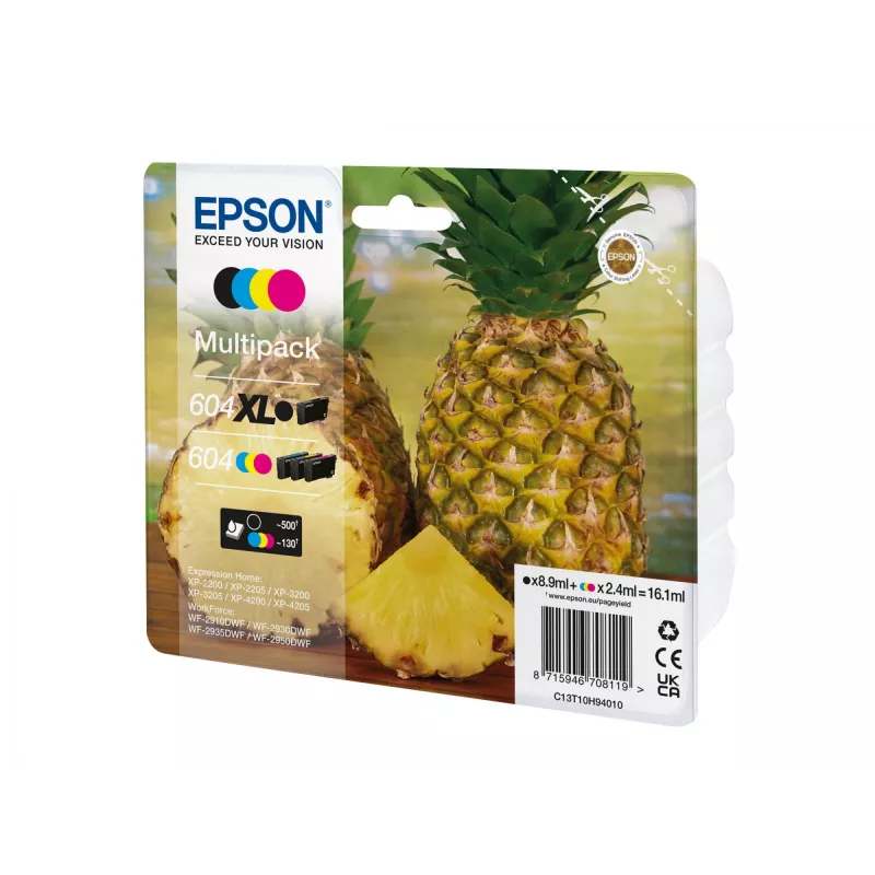 Epson 604XL tindikassett 4 tk Originaal Kõrg (XL) tootlikkusega Must, Tsüaan, magenta, Kollane