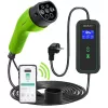 Qoltec mobiilne elektriauto laadija reguleeritav 2in1 Type2 | 3,5kW | 230V | Wi-Fi | LCD | kaasaskantav | seinakarp | 5m