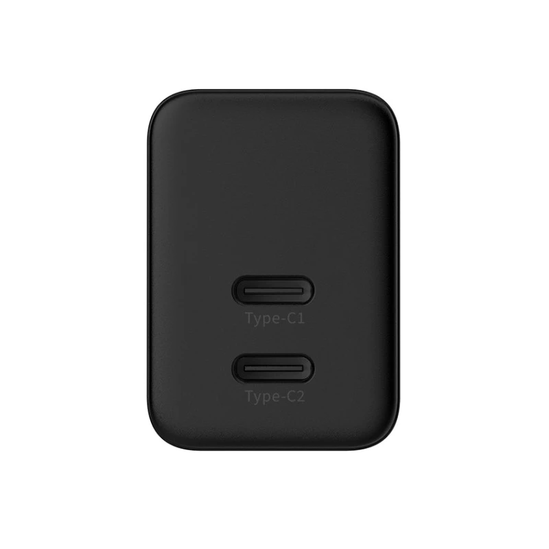 Crong Ultra Compact GaN 35W PD 3.0 2x USB-C seinilaadija (must)