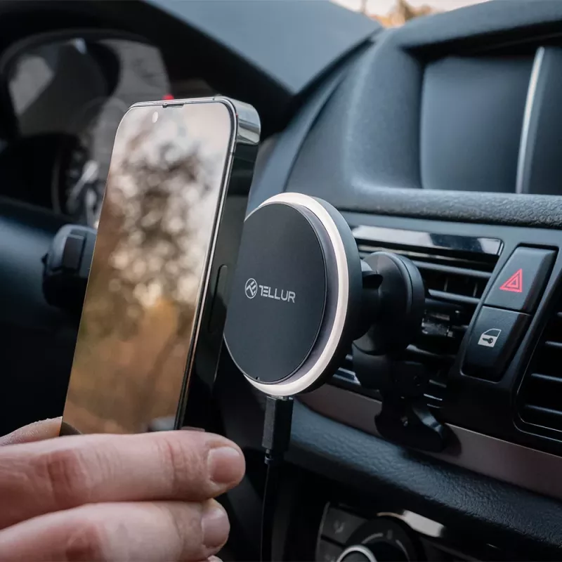 Juhtmeta autolaadija Tellur TLL151431 MagSafega ühilduv 15 W must nutitelefonidele