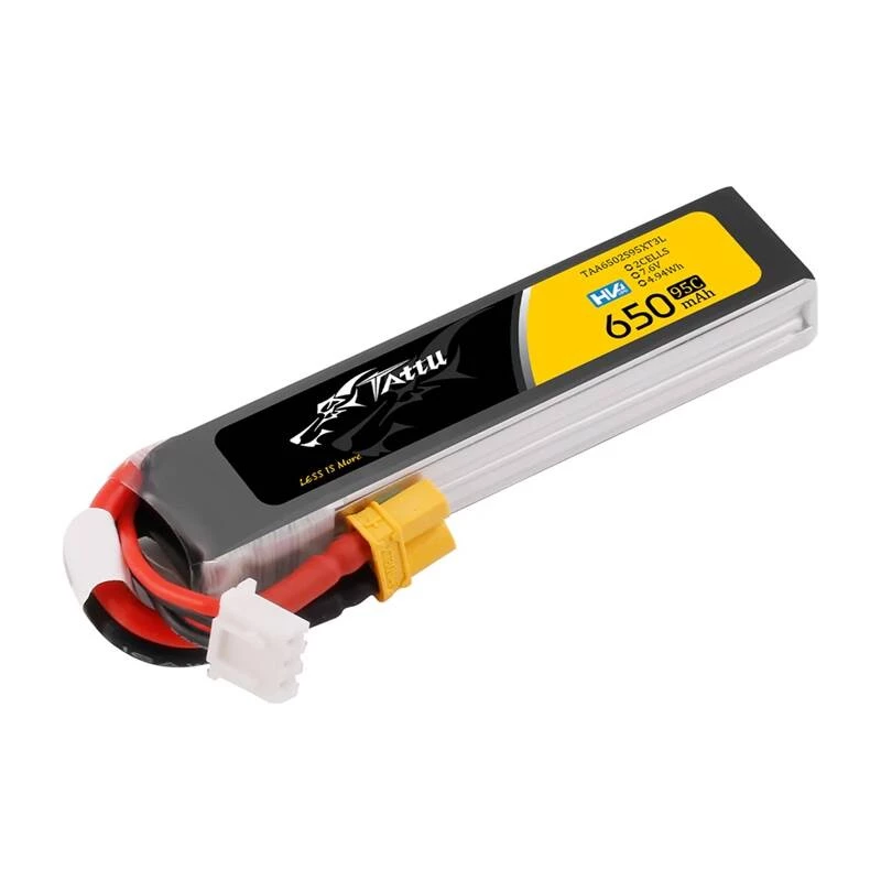 Akumulaator Lipo Tattu 2s 650mAh 95C 7.6V HV koos XT30 pikendatud pakendiga