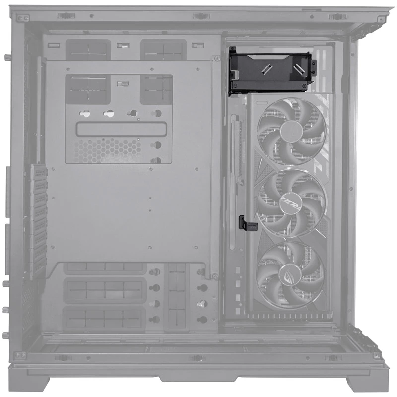 Lian Li O11DEXL-1X püstise GPU-kinnituse kronstein - must - konversioonikomplekt Lian Li O11DEXL-W jaoks - vertikaalne graafikakaardi paigaldus - PCI-pesa katteplaat - ilma tõstekaablita - 4-pesalisele
