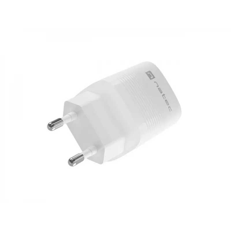 Juhtmega mobiilseadme laadija NATEC NUC-2140, 30W, USB-C PD 3.0 + USB-A, Samsung AFC, Valge