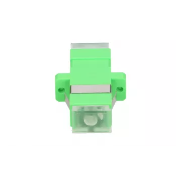 Fiiberoptiline adapter Extralink SC/APC Singlemode Simplex läbipaistvate tolmukorkidega, roheline