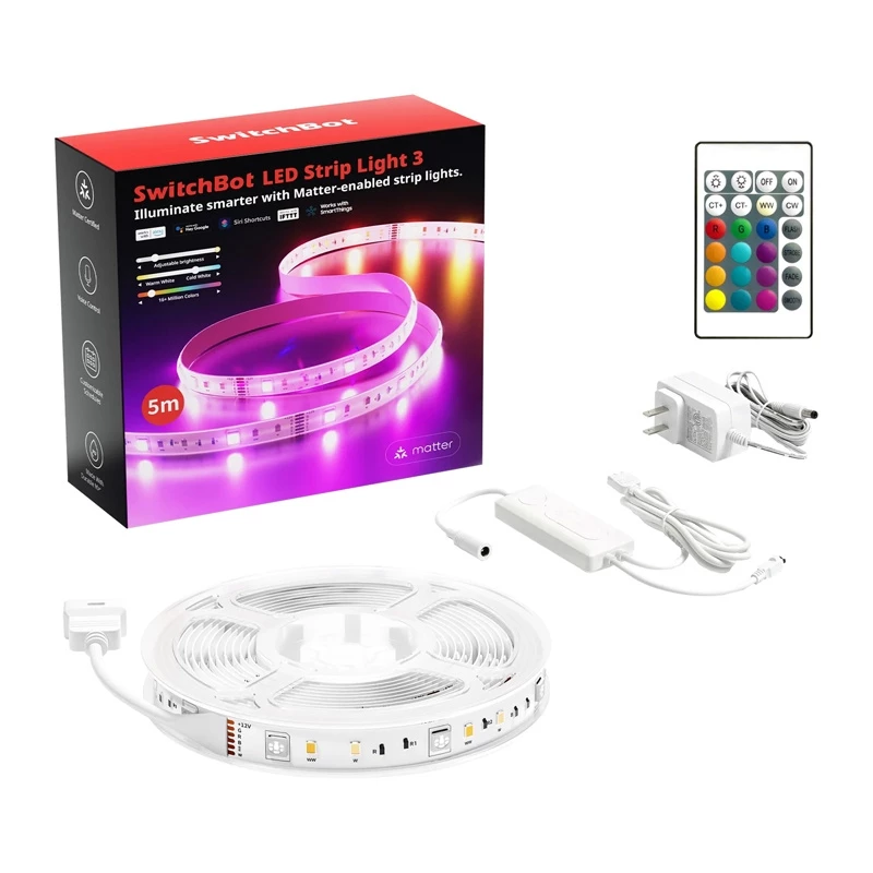 LED-riba SwitchBot W1702110 3 m RGB värvimuutusega