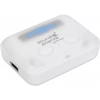 Manhattani Bluetooth-kõrvaklapid, valge, mikrofon, integreeritud juhtnupud, higikindel, müra isoleeriv, 5 tundi kasutusaega, maksimaalne ulatus 10 m, laadimisümbris akupangaga (1200 mAh), Bluetooth v5.0, USB-A laadimiskaabel kaasas, 3-aastane garantii