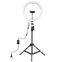 LED-ringsvalgus 30 cm statiiviga kuni 1,1 m ja telefonihoidjaga