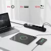 Pistikupesa MACLEAN MCE395 B — 5 pistikupesa, 3×USB, 110–240V AC, 2.1A USB, 2500W, 1.5 m kaabel, must