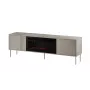 TV-kapp kaminaga Cama Meble TRESSE 180x40x54,5 cm — must raam, cashmere matt pealispind