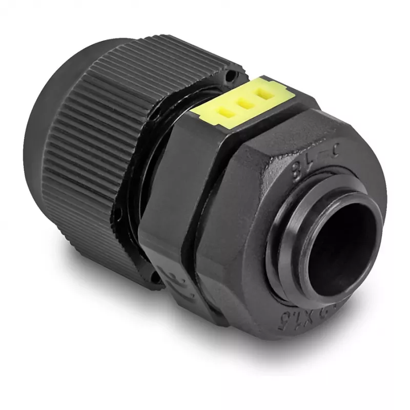 Kaabelliitmik M12 DELOCK ventilatsiooniga IP68, plastik, must, 2 tk