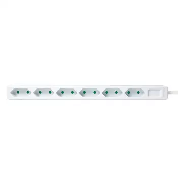 Pikendusjuhe LogiLink LPS231 1,5 m 6 vahelduvvoolupistiku sisendiga Siseruumides valge