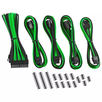 Kaablipikenduskomplekt CableMod CM-CAB-CKIT-N86KKLG-R — 8+6-kontaktilised toitepikendused, must/roheline