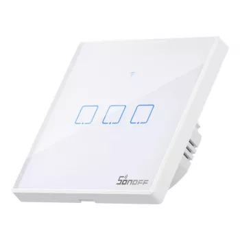 Seinale paigaldatav nutikas lüliti Sonoff T2 EU TX 3-kanaliline Wi‑Fi + RF 433 juhtimine