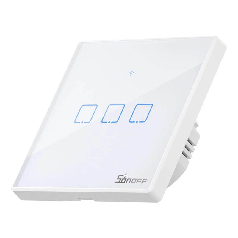 Seinale paigaldatav nutikas lüliti Sonoff T2 EU TX 3-kanaliline Wi‑Fi + RF 433 juhtimine