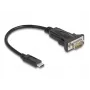 DeLOCK Adapter USB USB-C to RS-232 D-Sub 9 pin male 0.25 m
