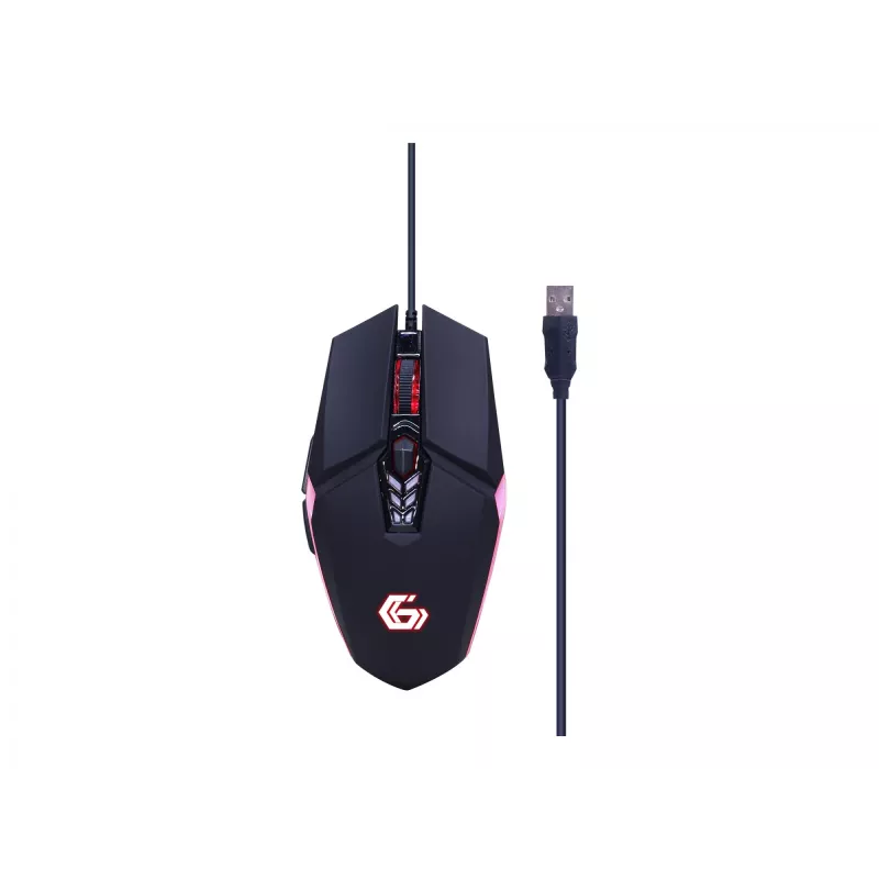 Mänguklaviatuur hiirega GEMBIRD GGS-UMGL4-02 — täissuuruses USB QWERTY USA inglise, must, LED-taustvalgustus