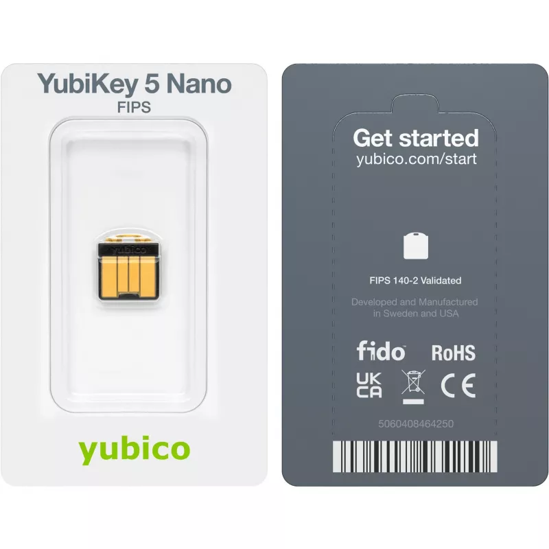 Turvavõti Yubico YubiKey 5 Nano FIPS USB-A NIST Valideeritud