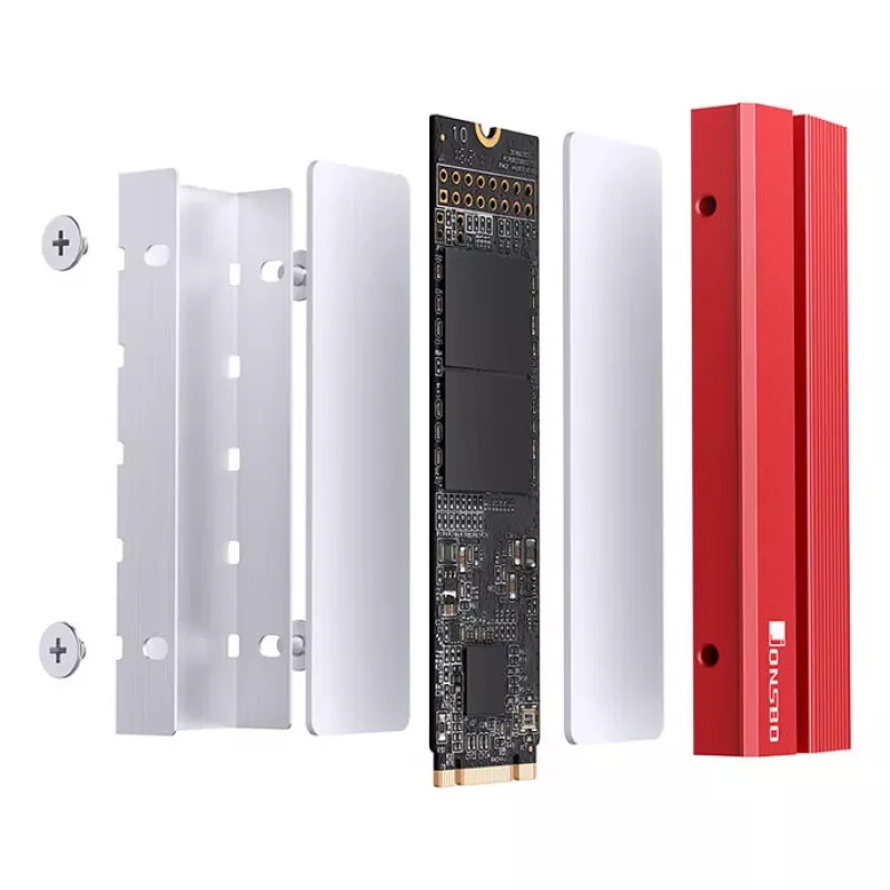 M.2 SSD jahuti Jonsbo M.2-6 RED 2280 passiivne jahutusradiaator 2280 NVMe/SATA draividele