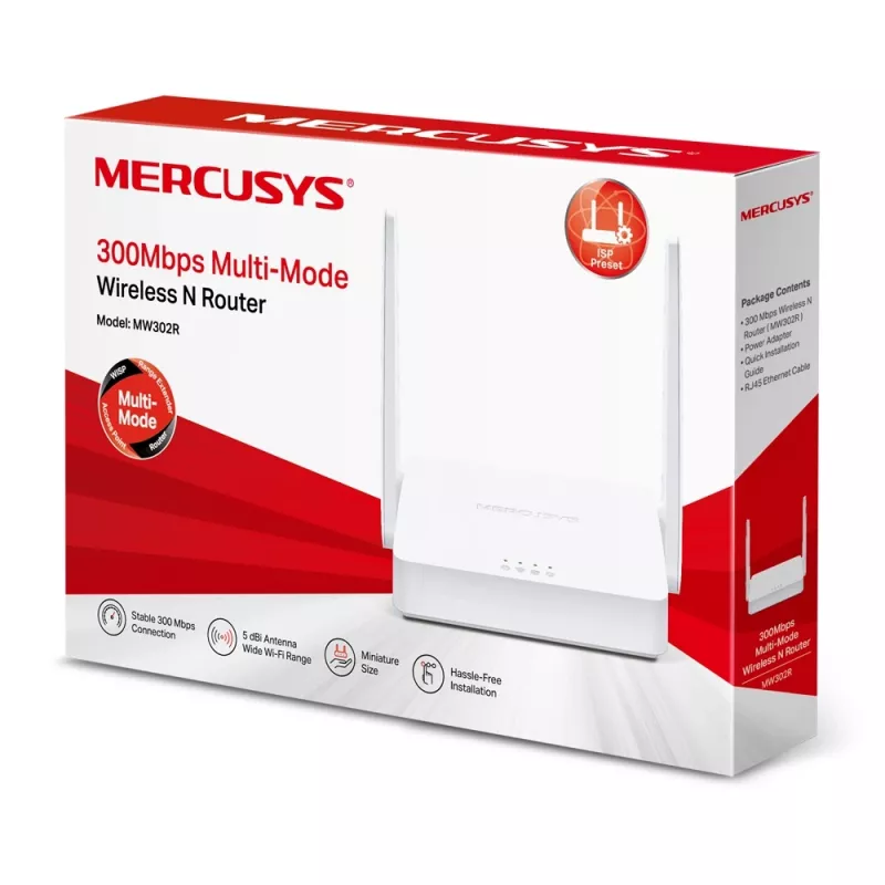 Mercusys MW302R juhtmevaba ruuter Fast Ethernet Single-band (2,4 GHz) Valge