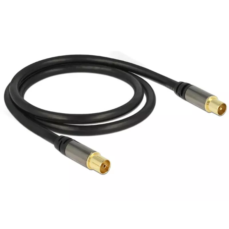 Koaksiaalkaabel RG-6/U DeLOCK 88922 1 m IEC Must