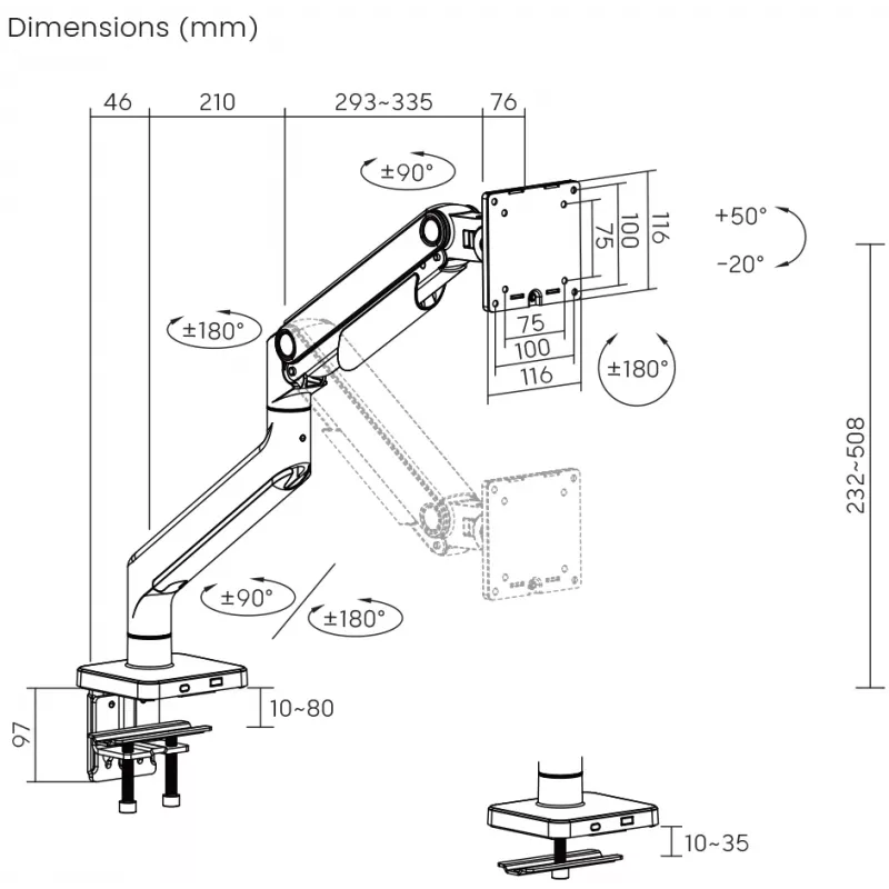 SBOX LCD-kinnitus LCD-C49 17–49-tollistele ekraanidele, kuni 20 kg, VESA 100x100