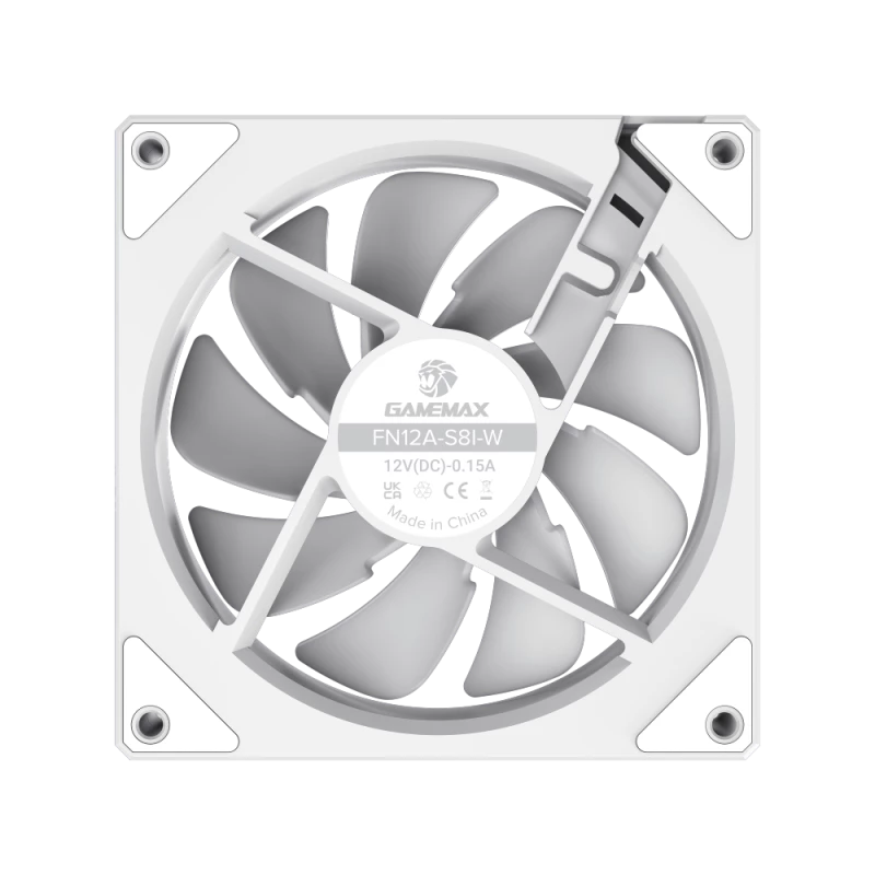 Gamemax | Korpusventilaator | FN12A-S8I | Valge