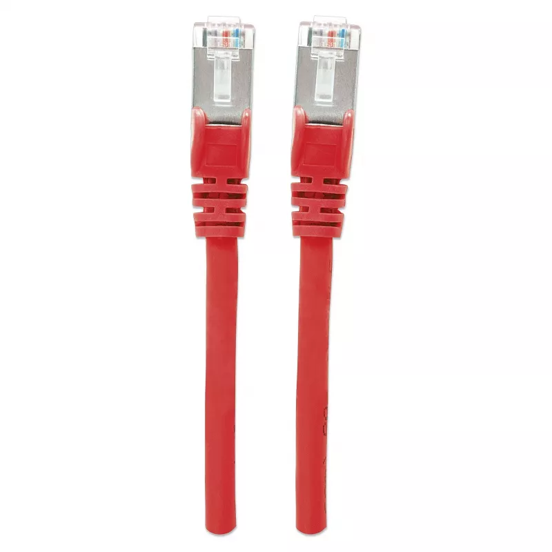 Intellinet võrguparanduskaabel, Cat6, 0,5 m, punane, vask, S/FTP, LSOH / LSZH, PVC, RJ45, kullatud kontaktid, tõmbevabastusega, saapaga, eluaegne garantii