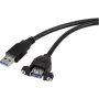 Renkforce USB-kaabel USB 3.0 USB-A Pistmik, USB-A Pistikupesa 1,00 m Must paigaldamiseks, kruvilukuga RF-5720388 (RF-5720388)